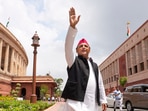 SP MP Akhilesh Yadav during the Monsoon session of Parliament, in New Delhi, Friday, Aug. 9, 2024.