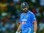 India's captain Rohit Sharma walks back to the pavilion after his dismissal during the third and final one-day international (ODI) cricket match between Sri Lanka and India