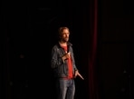 Anthony Jeselnik on stage in Bengaluru, as he ended his debut India tour on Saturday