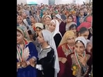 Snapshot of the women who took part in the Kashmiri folk dance. (Instagram/@AllIndiaRadioNews) Snapshot of the women who took part in the Kashmiri folk dance. (Instagram/@AllIndiaRadioNews)