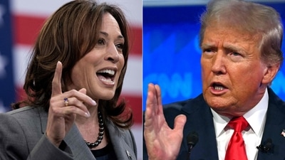 (FILES) (COMBO) Kamala Harris supported elimination of tax on tips, a policy first mentioned by Trump, in Nevada. (Photo by Brendan Smialowski and ANDREW CABALLERO-REYNOLDS / AFP) (AFP) (FILES) (COMBO) Kamala Harris supported elimination of tax on tips, a policy first mentioned by Trump, in Nevada. (Photo by Brendan Smialowski and ANDREW CABALLERO-REYNOLDS / AFP) (AFP)