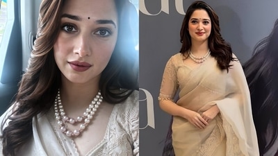 Tamannaah Bhatia wore a white organza saree to the song launch. Tamannaah Bhatia wore a white organza saree to the song launch.