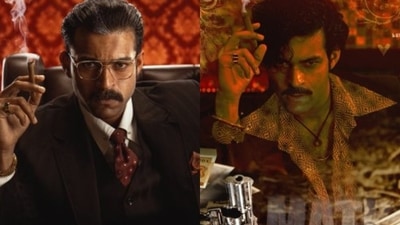 Varun Tej in duals looks from the gangster film Matka. Varun Tej in duals looks from the gangster film Matka.