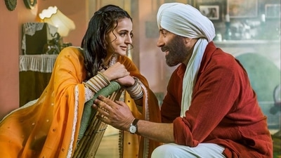 Sunny Deol with Ameesha Patel in a still from Gadar 2. Sunny Deol with Ameesha Patel in a still from Gadar 2.