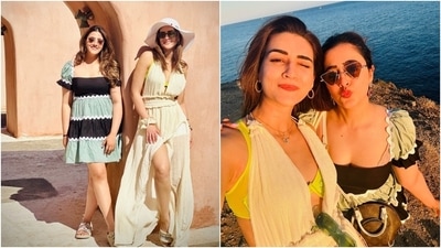 Kriti posted pictures of herself exploring Greece, having a blast with her sister, and acing holiday fashion in colourful beach-ready outfits. (Instagram) Kriti posted pictures of herself exploring Greece, having a blast with her sister, and acing holiday fashion in colourful beach-ready outfits. (Instagram)