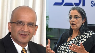 Sebi chairperson Madhabi Puri Buch (R) and her husband Dhaval Buch Sebi chairperson Madhabi Puri Buch (R) and her husband Dhaval Buch
