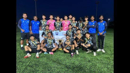 Minerva Public School, Mohali, scored an incredible 41 goals in the tournament without conceding a single goal. (HT Photo)