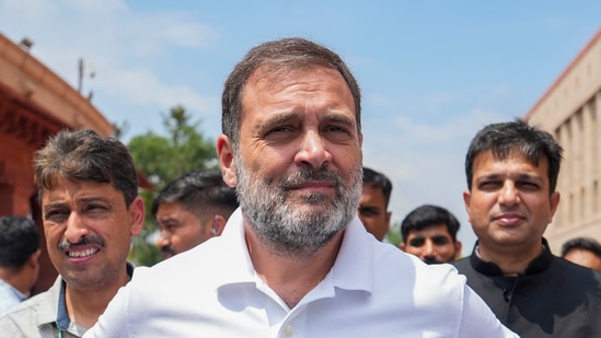 Congress MP and Leader of Opposition in Lok Sabha Rahul Gandhi at the Parliament House complex during the Monsoon session, in New Delhi, Monday, Aug. 5, 2024. (PTI)