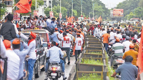 Traffic in Pune due to Jagare Patil rally (Mahendra Kolhe)