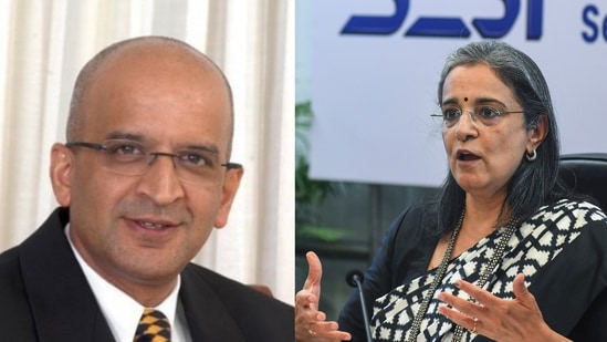 Sebi chairperson Madhabi Puri Buch (R) and her husband Dhaval Buch 