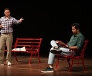 Shubrajyoti Barat, Gopal Dutt and Sumeet Vyas during Manav Kaul's play Park staged at UP Sangeet Natak Academy in Lucknow.(Deepak Gupta/HT)