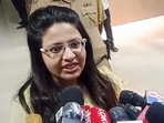 Former IAS trainee Puja Khedkar interacting with media persons in Maharashtra last month. (ANI Photo) Former IAS trainee Puja Khedkar interacting with media persons in Maharashtra last month. (ANI Photo)