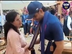 Neeraj Chopra meets Sumedha Bhaker, mother of Olympic bronze medalist Manu Bhaker. Neeraj Chopra meets Sumedha Bhaker, mother of Olympic bronze medalist Manu Bhaker.