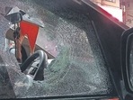On Saturday, MNS workers had thrown coconuts, bangles, cow dung and tomatoes at Shiv Sena (UBT) chief Uddhav’s convoy when he was on his way to address a rally at Thane. ( Praful Gangurde /HT Photo ) On Saturday, MNS workers had thrown coconuts, bangles, cow dung and tomatoes at Shiv Sena (UBT) chief Uddhav’s convoy when he was on his way to address a rally at Thane. ( Praful Gangurde /HT Photo )