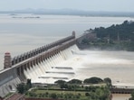The chain of a crest gate of the Tungabhadra dam broke, leading to the release of huge amount of water, causing a flood risk in Karnataka and Andhra Pradesh. (PTI Photo)(PTI) The chain of a crest gate of the Tungabhadra dam broke, leading to the release of huge amount of water, causing a flood risk in Karnataka and Andhra Pradesh. (PTI Photo)(PTI)