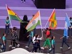 Paris: India's flag-bearers shooter Manu Bhaker and men's hockey team goalkeeper PR Srejeesh and others during the closing ceremony of the 2024 Summer Olympics at Stade de France, in Paris, France(PTI) Paris: India's flag-bearers shooter Manu Bhaker and men's hockey team goalkeeper PR Srejeesh and others during the closing ceremony of the 2024 Summer Olympics at Stade de France, in Paris, France(PTI)