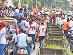 Traffic in pune due to Jagare Patil rally (Mahendra Kolhe) Traffic in pune due to Jagare Patil rally (Mahendra Kolhe)