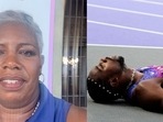 Noah Lyles's mother, Keisha Caine Bishop, claimed that security at the Olympics provided no help as her son collapsed on the track. Noah Lyles's mother, Keisha Caine Bishop, claimed that security at the Olympics provided no help as her son collapsed on the track.