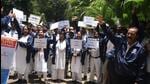 For various demands pending with the Ministry of Railways, the Association of Railway Stationmasters staged protest on Monday. (MAHENDRA KOLHE/HT) For various demands pending with the Ministry of Railways, the Association of Railway Stationmasters staged protest on Monday. (MAHENDRA KOLHE/HT)
