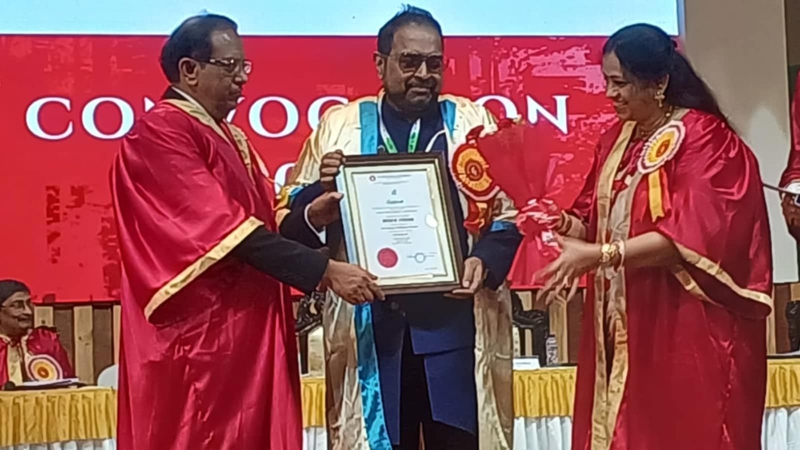 It's an honour: Grammy winner Shankar Mahadevan gets his third doctorate alongside Shabana Azmi, Gulzar and Leander Paes