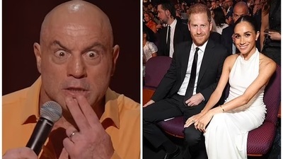Joe Rogan, the 57-year-old podcast star, adopted the British accent of Harry, accusing him of “talking s**t about me,” a reference to the public worries of the Sussexes regarding “Covid misinformation” on the vaccine-skeptic's Spotify show. (Getty) Joe Rogan, the 57-year-old podcast star, adopted the British accent of Harry, accusing him of “talking s**t about me,” a reference to the public worries of the Sussexes regarding “Covid misinformation” on the vaccine-skeptic's Spotify show. (Getty)