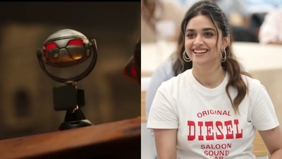 Keerthy Suresh played an AI droid called Bujji in Kalki 2898 AD. Keerthy Suresh played an AI droid called Bujji in Kalki 2898 AD.