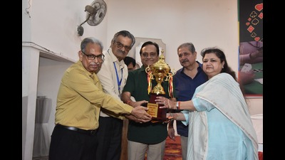 Prize distribution function underway in Prayagraj. (HT Photo)