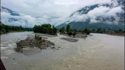 The Beas river flows in spate following torrential rain in the hilly parts of northern India. (ANI Photo) (ANI Photo) The Beas river flows in spate following torrential rain in the hilly parts of northern India. (ANI Photo) (ANI Photo)