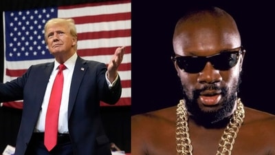 Donald Trump used Isaac Hayes hit iconic song Hold On in his campaign rallies without any legal permission. ((AP Photo/Rick Bowmer), @isaachayes/X) Donald Trump used Isaac Hayes hit iconic song Hold On in his campaign rallies without any legal permission. ((AP Photo/Rick Bowmer), @isaachayes/X)