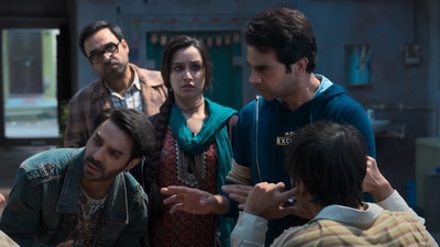 Aparshakti Khurana, Pankaj Tripathi, Shraddha Kapoor, and Rajkummar Rao in a still from Stree 2. Aparshakti Khurana, Pankaj Tripathi, Shraddha Kapoor, and Rajkummar Rao in a still from Stree 2.