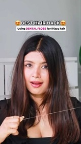 With a no-heat alternative, dental floss is the best way to fight frizzy hair (Photo: Instagram) With a no-heat alternative, dental floss is the best way to fight frizzy hair (Photo: Instagram)