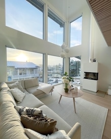 An open and airy space with a white interior, Aries