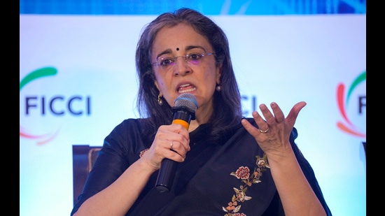 Mumbai: Securities and Exchange Board of India (SEBI) Chairperson Madhabi Puri Buch speaks during the ‘Annual Capital Markets Conference 2024’, in Mumbai, Friday, Aug. 2, 2024. (PTI Photo/Shashank Parade) (PTI)