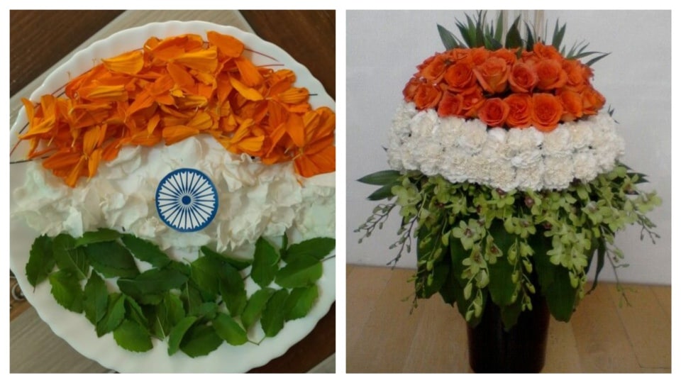 Floral decorations are a fresh touch to the Independence Day decor.