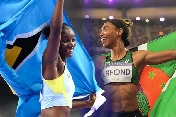 Caribbean queens: Julian Alfred won first ever gold for St Lucia and Thea LaFond became first Dominican to win a Gold medal at Olympics. Caribbean queens: Julian Alfred won first ever gold for St Lucia and Thea LaFond became first Dominican to win a Gold medal at Olympics.