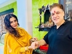 Actor Raveena Tandon with her brother Rajeev