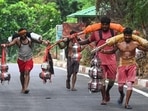 Kanwariyas undertake an annual pilgrimage to fetch Ganga water. (HT PHOTO/Representative) Kanwariyas undertake an annual pilgrimage to fetch Ganga water. (HT PHOTO/Representative)