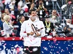 Alexei Popyrin of Australia celebrates with his trophy after defeating Andrey Rublev in two sets 6-2, 6-4 during the Men's Singles Final match on day seven of the ATP Masters 1000 National Bank Open (Getty Images via AFP) Alexei Popyrin of Australia celebrates with his trophy after defeating Andrey Rublev in two sets 6-2, 6-4 during the Men's Singles Final match on day seven of the ATP Masters 1000 National Bank Open (Getty Images via AFP)