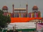 New Delhi: Red Fort covered with the tricolor ahead of the Independence Day celebrations, in New Delhi New Delhi: Red Fort covered with the tricolor ahead of the Independence Day celebrations, in New Delhi