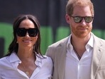 Prince Harry, right, and Meghan, left, attend the Giant of Africa Foundation at the Dream Big Basketball clinic in Lagos Nigeria, Sunday, May 12, 2024. (AP) Prince Harry, right, and Meghan, left, attend the Giant of Africa Foundation at the Dream Big Basketball clinic in Lagos Nigeria, Sunday, May 12, 2024. (AP)