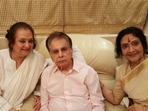 Vyjayanthimala, who starred with Dilip Kumar in movies like Naya Daur and Devdas, during a visit to the actor and Saira Banu's home. (File Photo)