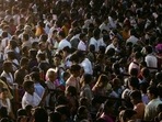 The previous census, conducted in February 2011, found that India's population at the time was a little over 121 crore (1.21 billion) The previous census, conducted in February 2011, found that India's population at the time was a little over 121 crore (1.21 billion)