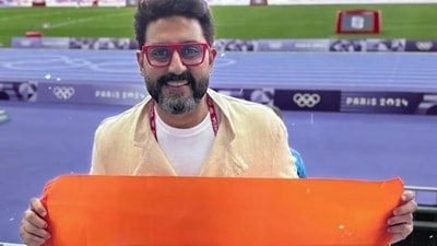 Abhishek Bachchan took to Instagram to share the memory from attending the Olympic tournament. Abhishek Bachchan took to Instagram to share the memory from attending the Olympic tournament.