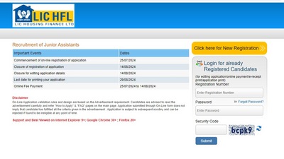 LIC HFL Junior Assistant Recruitment 2024: Application window will close on August 14 at lichousing.com. The direct link to apply is given here. LIC HFL Junior Assistant Recruitment 2024: Application window will close on August 14 at lichousing.com. The direct link to apply is given here.