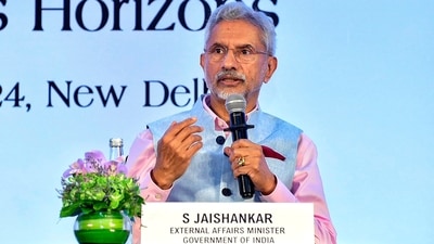 External affairs minister S Jaishankar speaks at the launch of the Indiaspora BCG Impact Report in Delhi. (PTI) External affairs minister S Jaishankar speaks at the launch of the Indiaspora BCG Impact Report in Delhi. (PTI)
