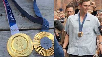 Paris Olympics 2024: Viktor Axelsen shared a video of both the medals on Instagram. Paris Olympics 2024: Viktor Axelsen shared a video of both the medals on Instagram.