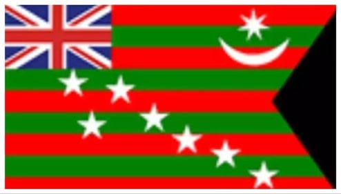 The third national flag advocated for autonomy within the British rule. The third national flag advocated for autonomy within the British rule.