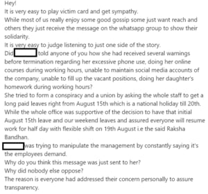 The image shows the company's reply. (Screengrab) The image shows the company's reply. (Screengrab)