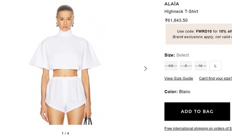 Malaika's top costs ₹61,843 (www.fwrd.com) Malaika's top costs ₹61,843 (www.fwrd.com)