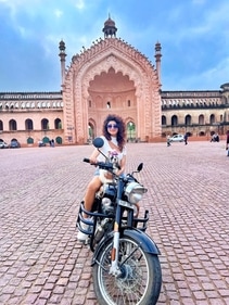 Vindhya Tiwari in front of Rumi Darwaza in Lucknow Vindhya Tiwari in front of Rumi Darwaza in Lucknow